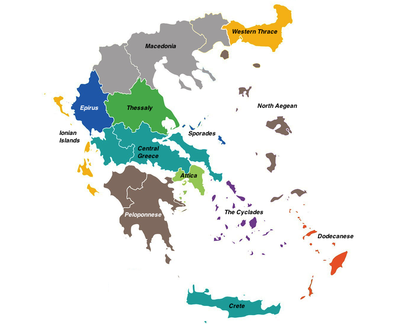 regions in greece map