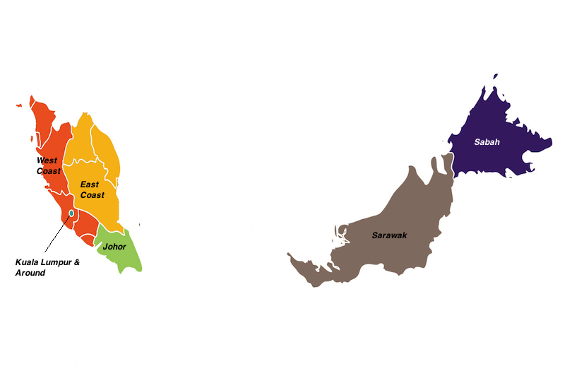 regions in Malaysia map