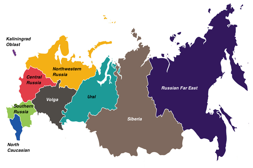 regions in Russia map