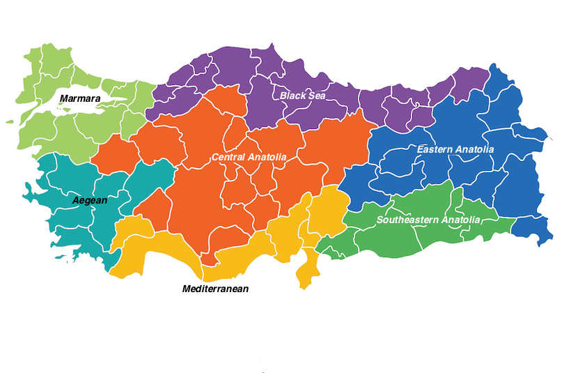 Turkey regions map