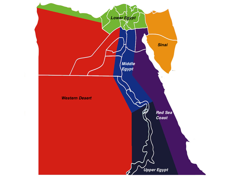 Egypt regions map