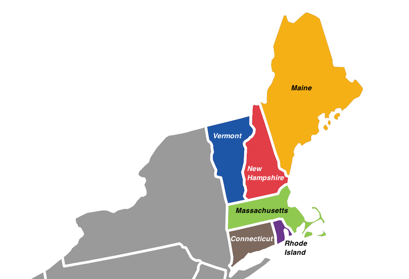 New England States Map