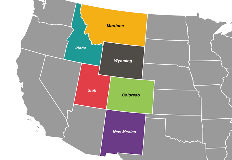 Rocky Mountains Sates Map