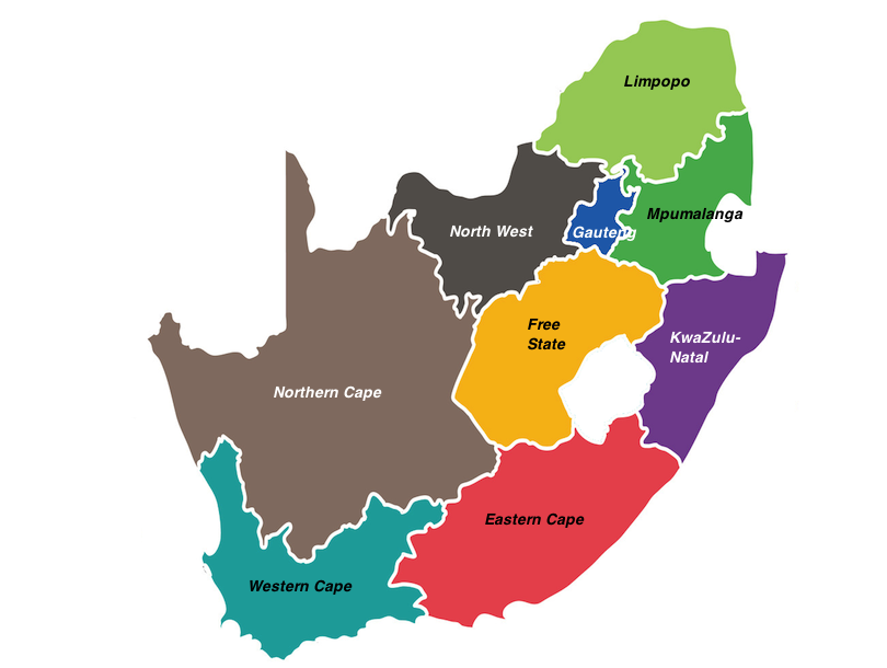 south africa regions map