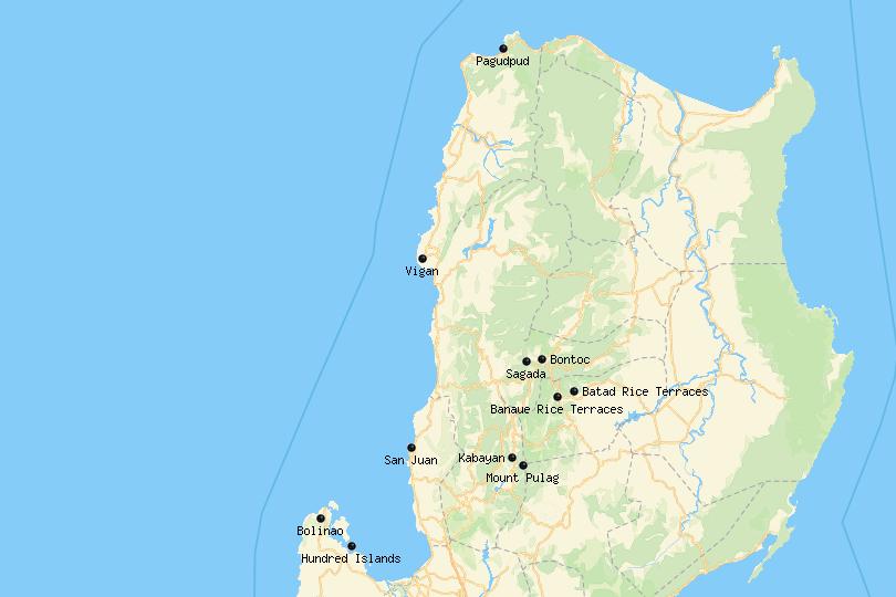 Northern Luzon, Philippines Map