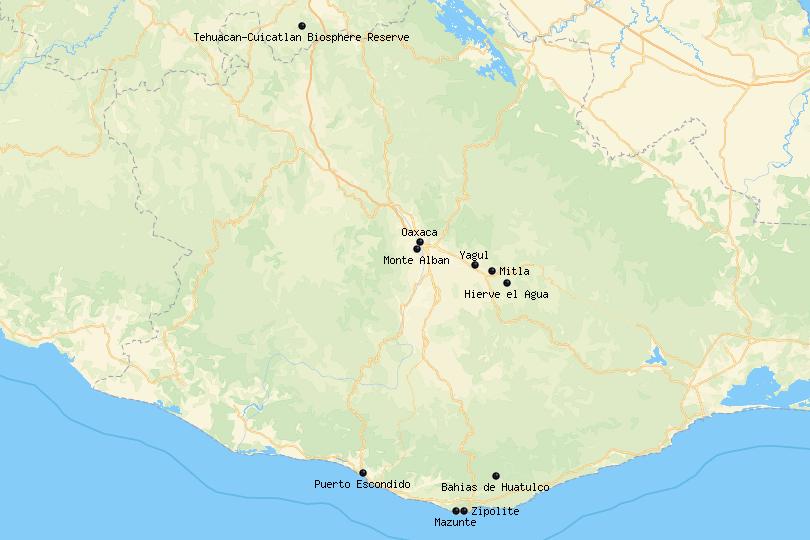 Oaxaca Mexico Map