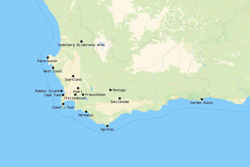 8th Cape Town Travel Map