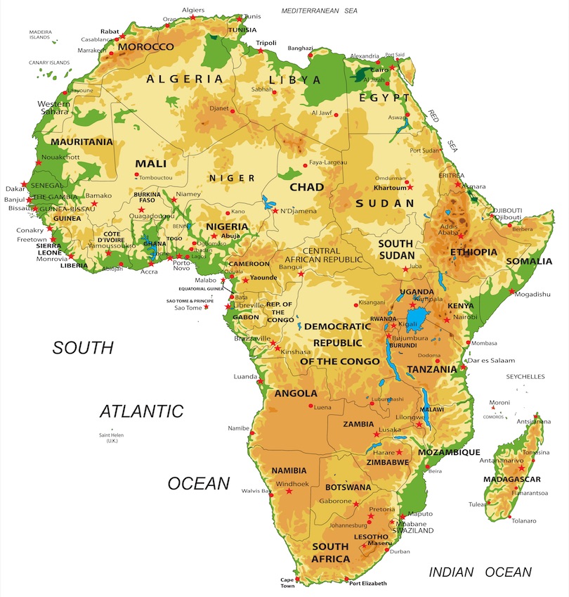 africa travel map