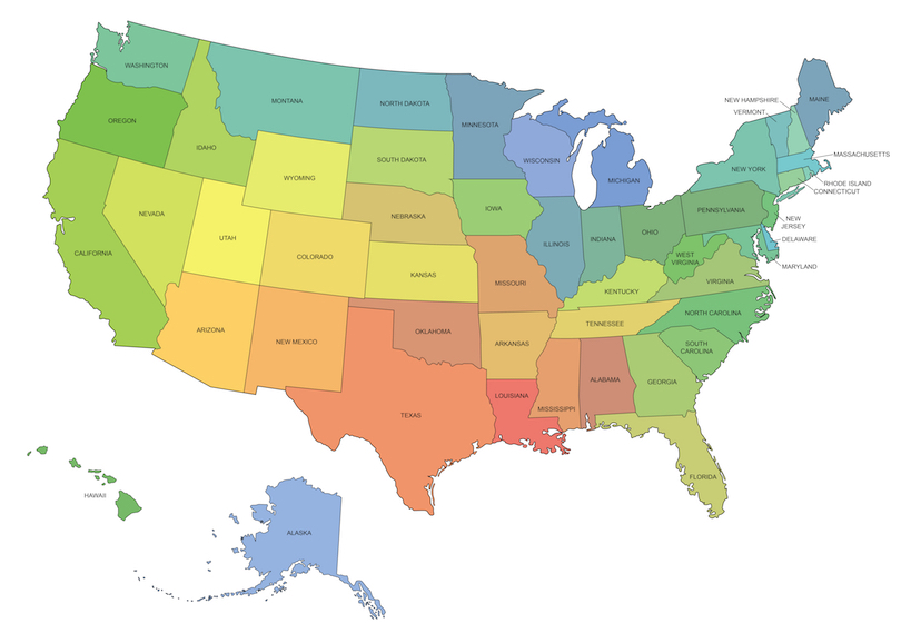 Mapa de estados unidos