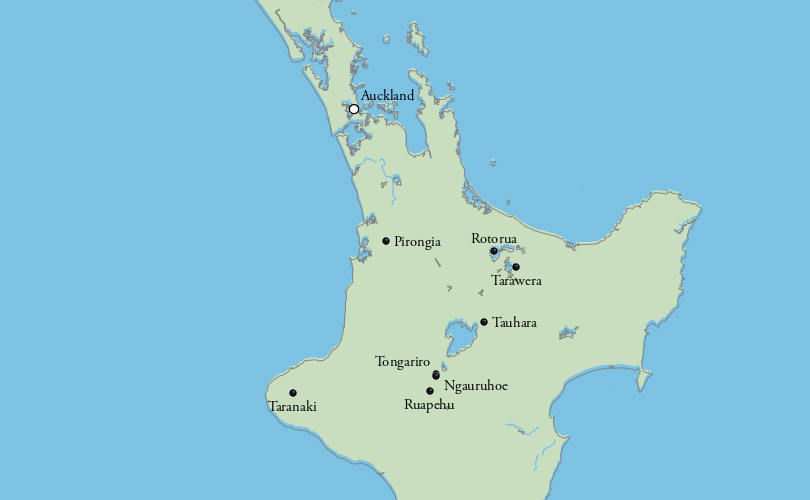 New Zealand Volcanoes Map