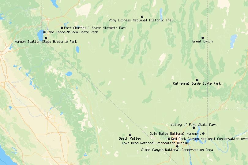 nevada state parks map