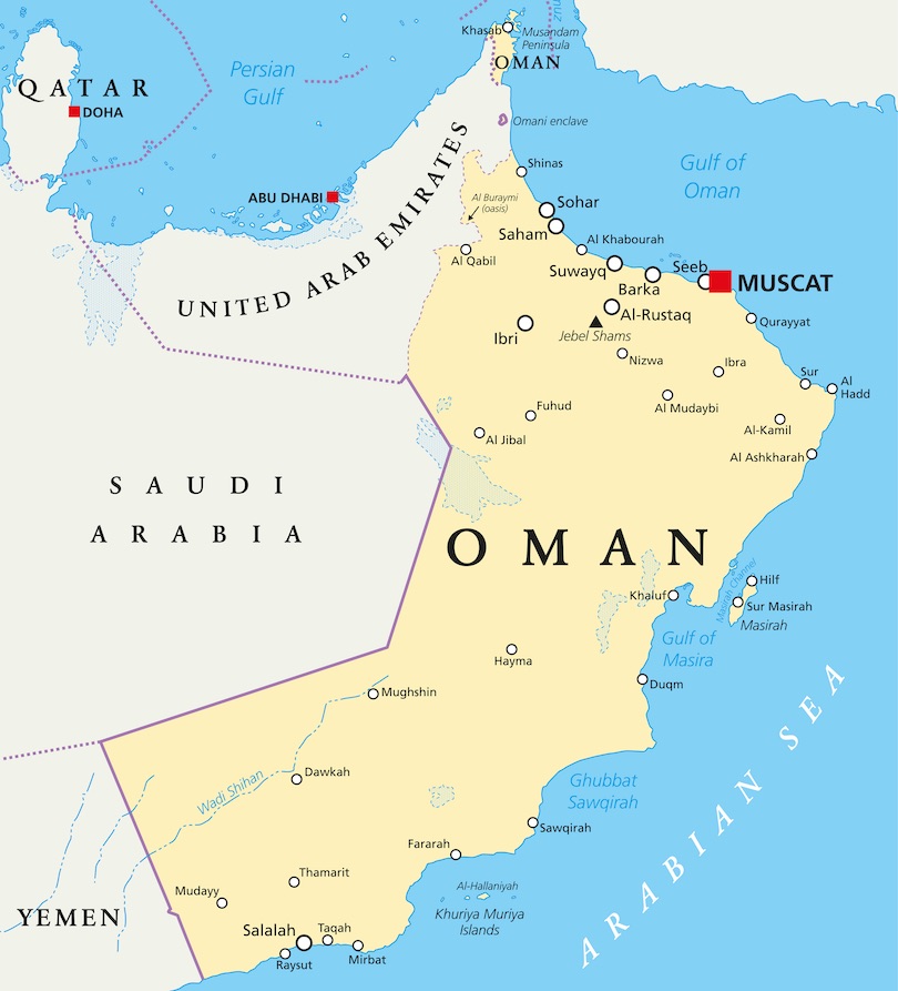 Detailed Map Of Oman