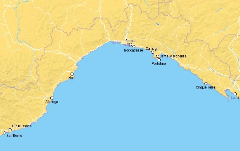 Liguria, Italy Map