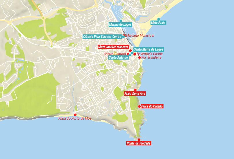 Map of Things to do in Lagos, Portugal