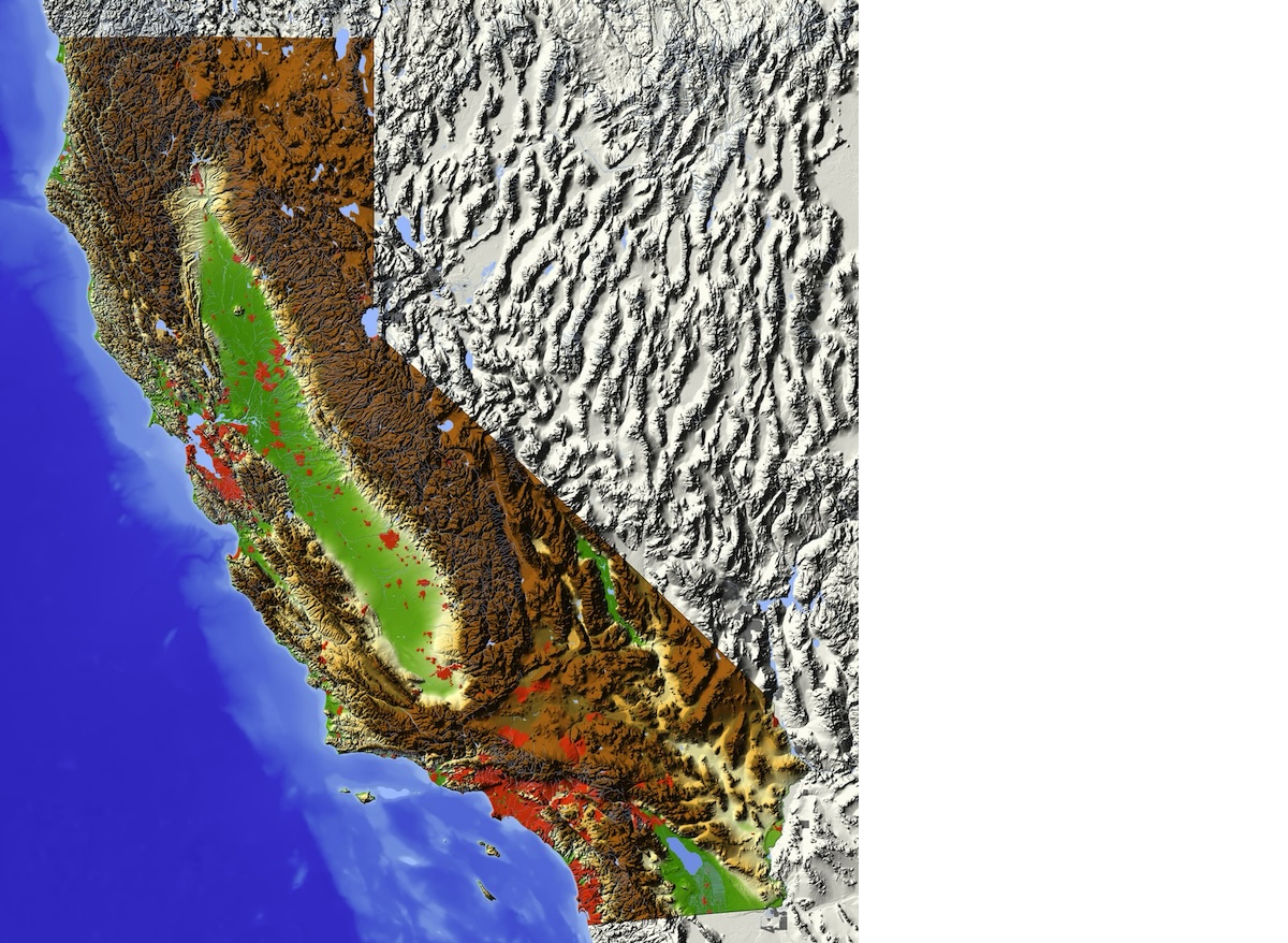 California Relief Map