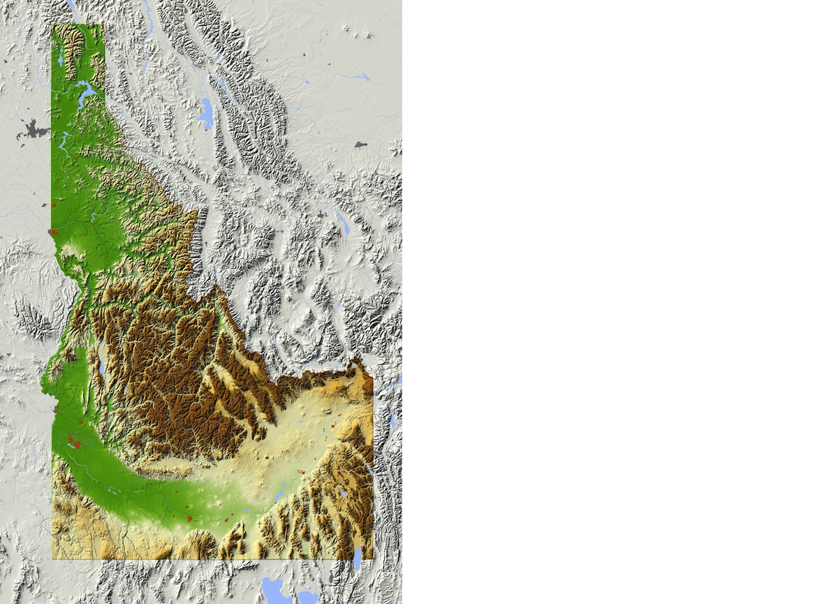 Idaho Relief Map