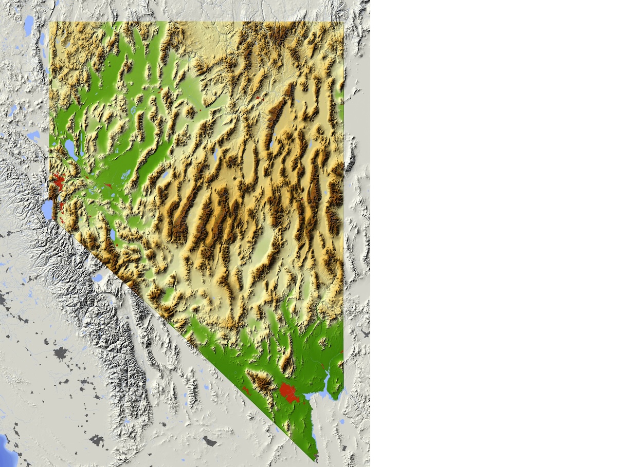 Nevada Relief Map