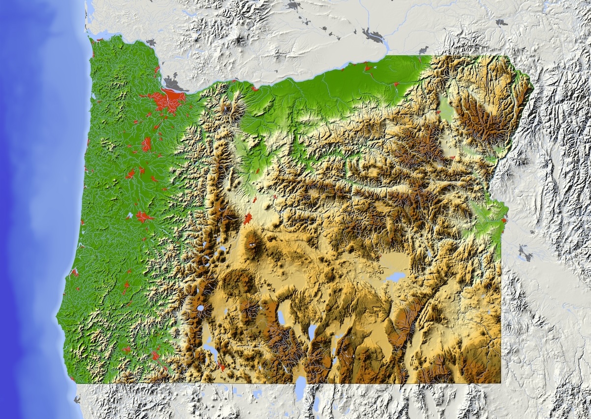Oregon Relief Map