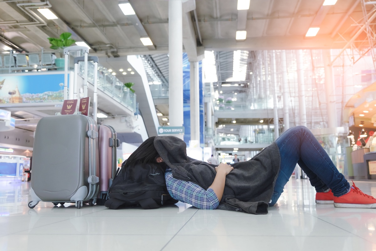 airport sleeping