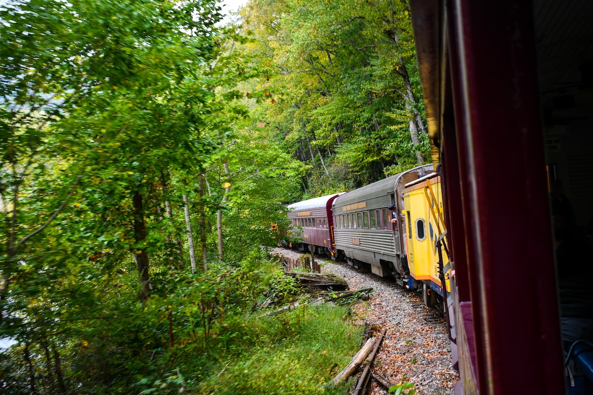 Scenic Views from the Great Smoky Mountain Railroad in Bryson City