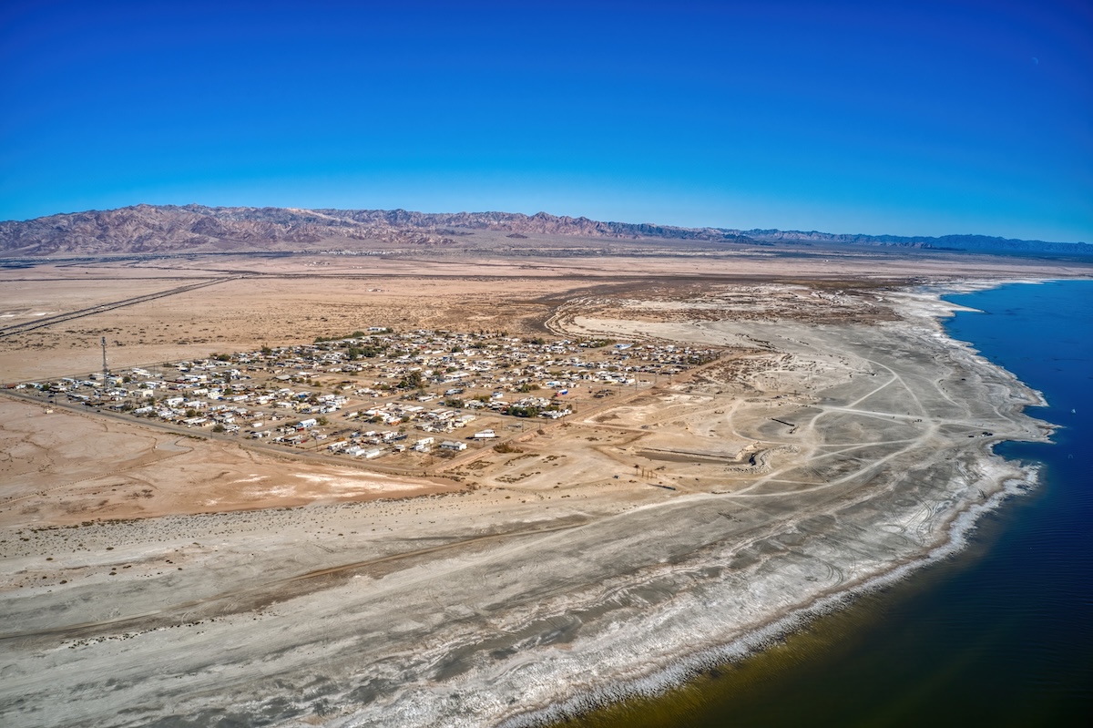 Aerial View of the Ghost Town of Bombay Beach