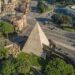 Aerial view of the Pyramid of Cestius