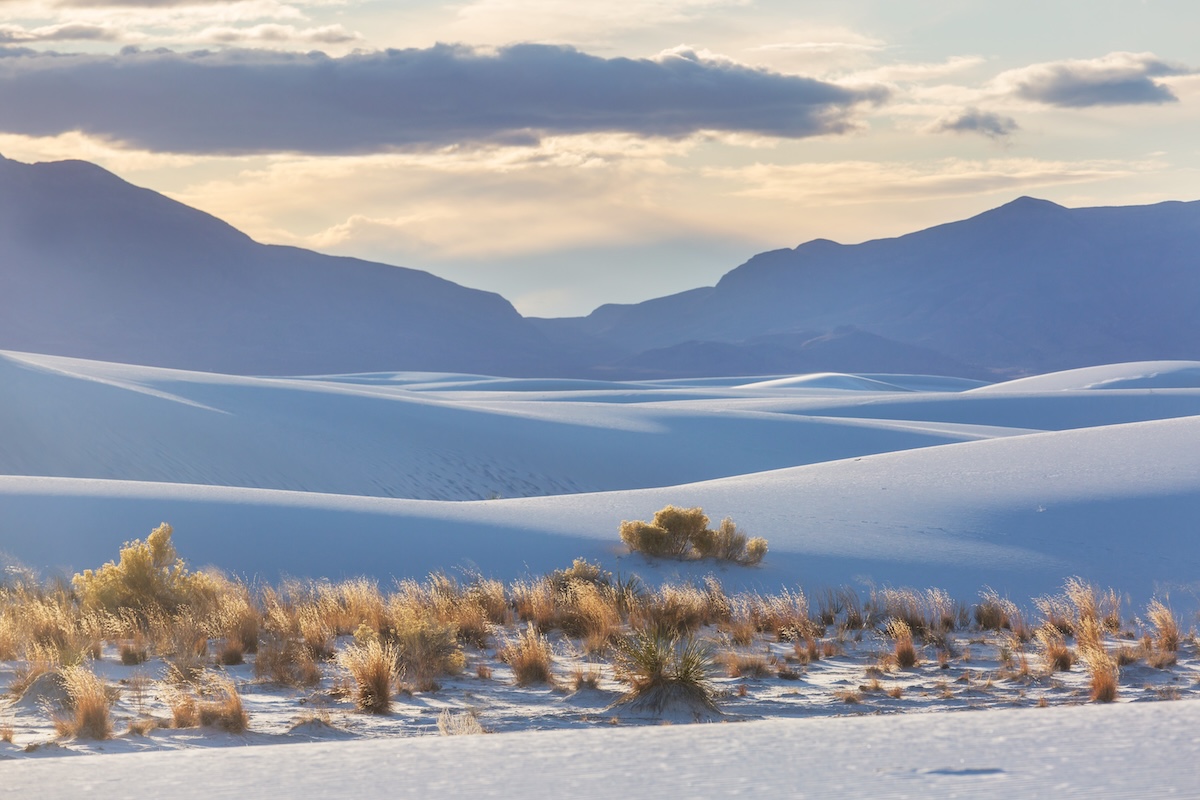 Unusual natural landscapes in White Sands National Monument, New Mexico