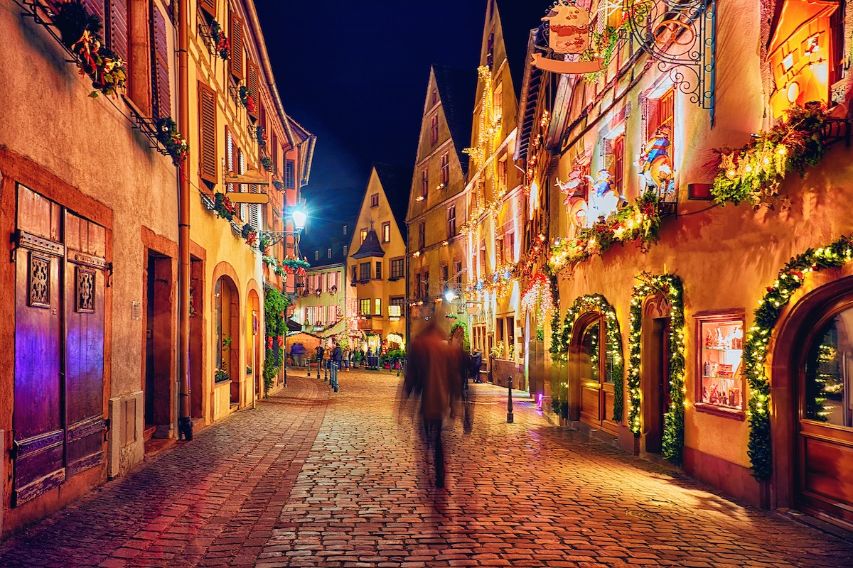 Kaysersberg old village on Christmas holidays